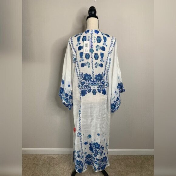 NWT Johnny Was Jade Collection Biannca Linen Kaftan Dress - Picture 9 of 15